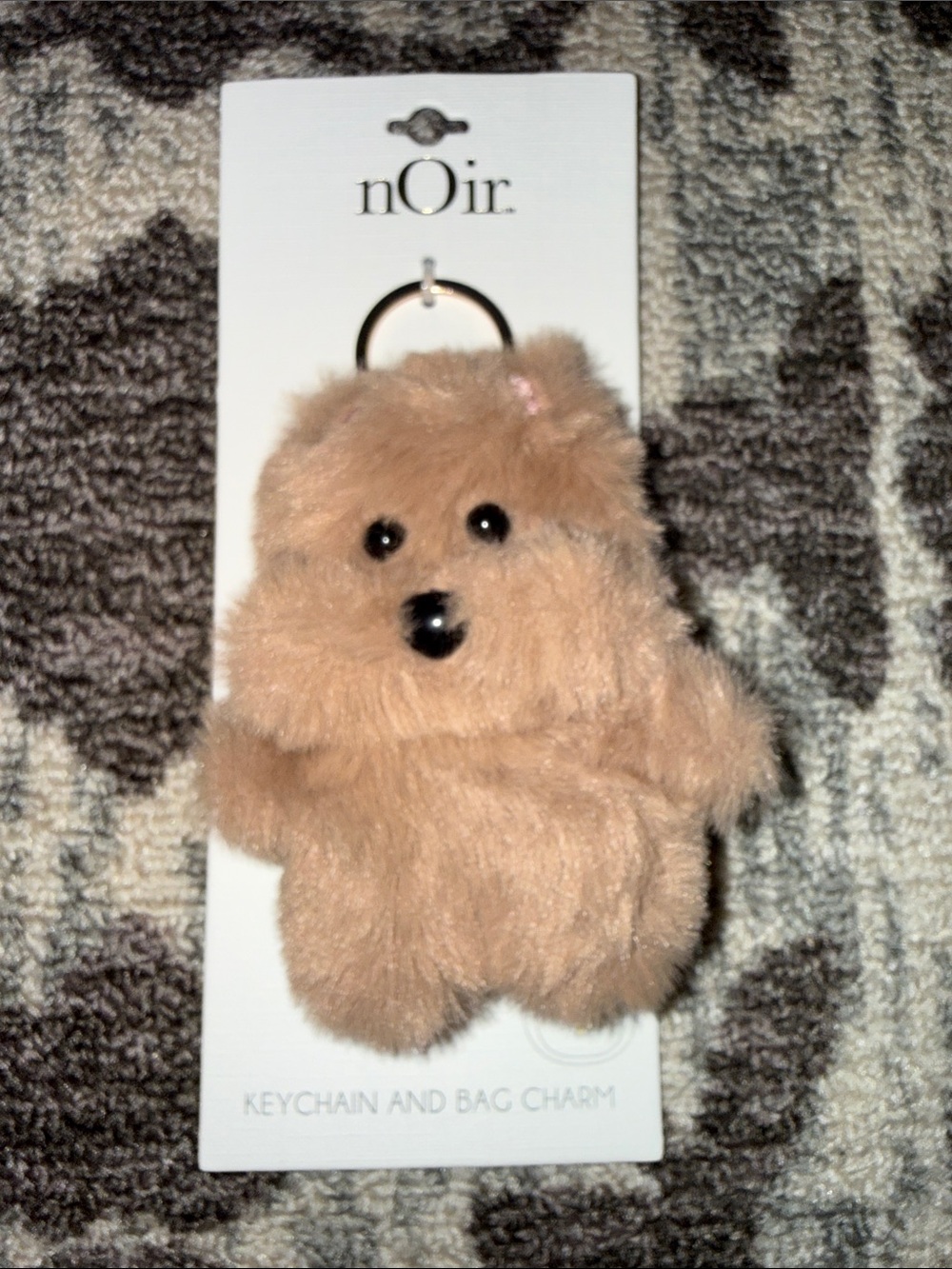 nOir Jewelry Plush Tan Puppy Keyring Bag Charm